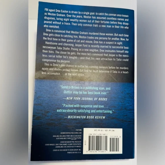 'Outfox' by Sandra Brown Softcover Novel - Picture 2 of 8